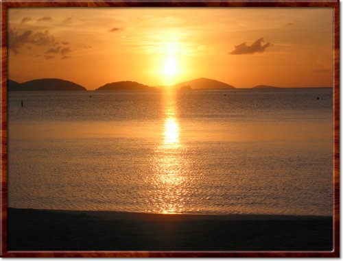 sunset at Trunk Bay
