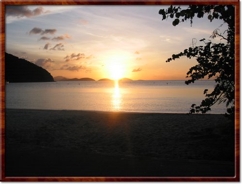 sunset at Trunk Bay
